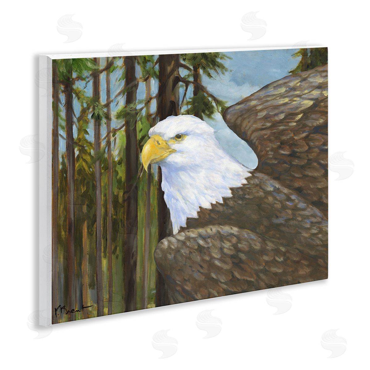 Woodland Eagle's View Wood Plaque Wall Art, Home Decor by Paul Brent