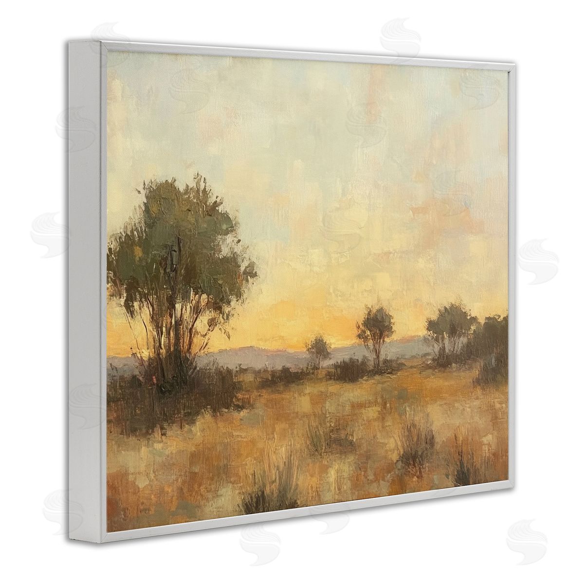 Honey Hued Horizon White Frame Print Wall Art, Home Decor by Petal Prints Design