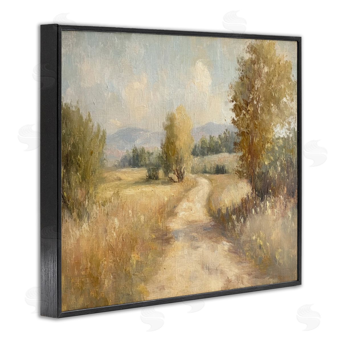Gravel Road Landscape Black Frame Print Wall Art, Home Decor by Petal Prints Design