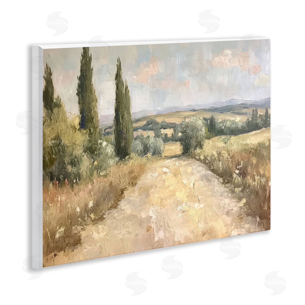 Rural Trail Landscape Wood Plaque Wall Art, Home Decor by Petal Prints Design