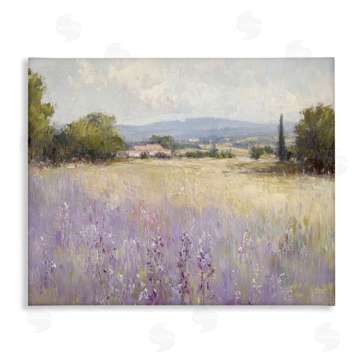 Lavender Farmland Meadow Canvas Wall Art, Home Decor by Petal Prints Design
