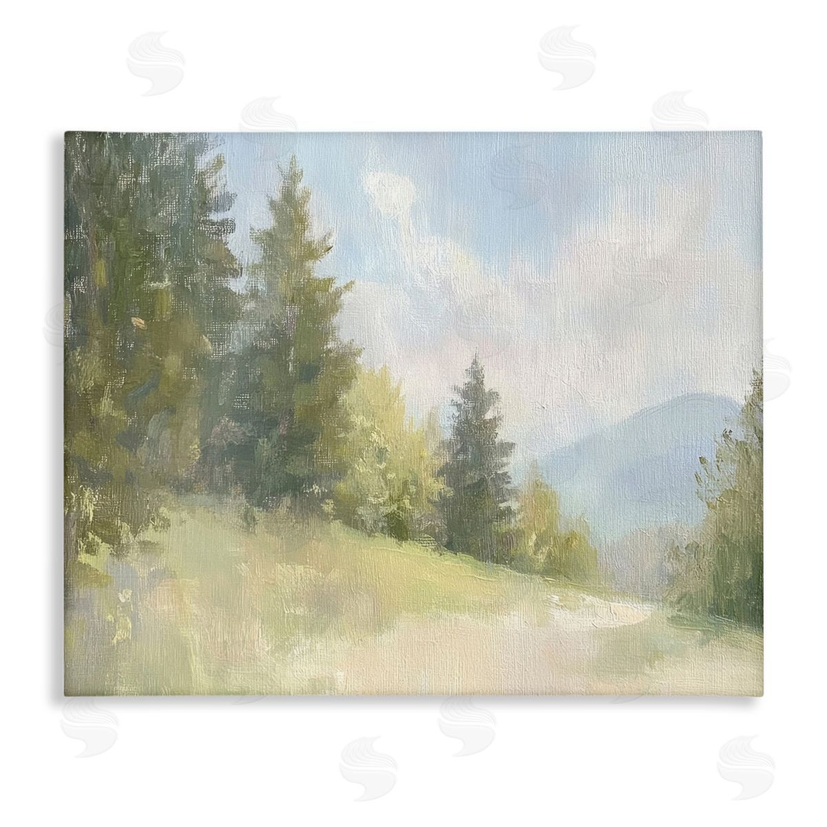 Meadow Of Green Landscape Canvas Wall Art, Home Decor by Petal Prints Design