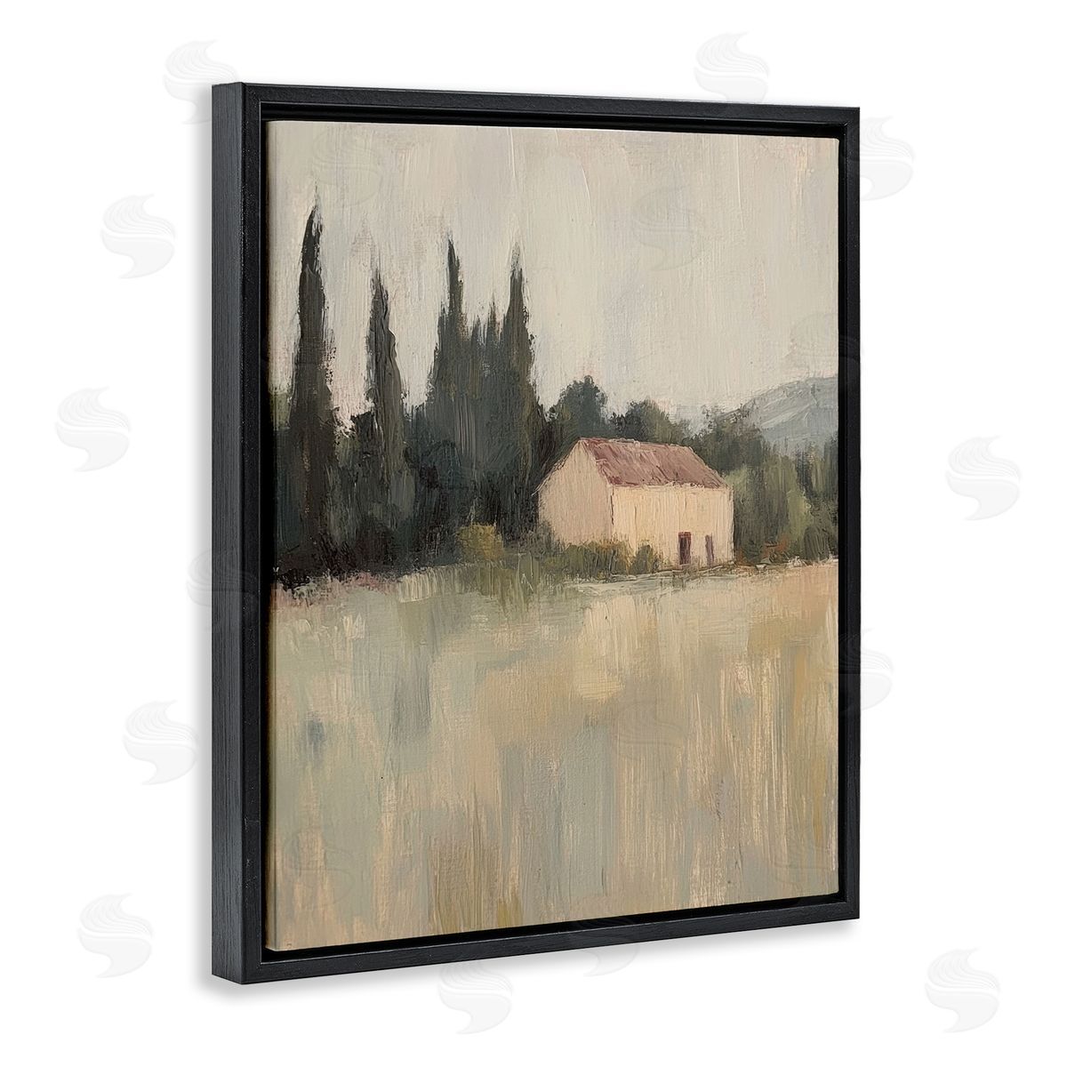 Blended Nature Landscape Black Floating Frame Canvas Wall Art, Home Decor by Petal Prints Design