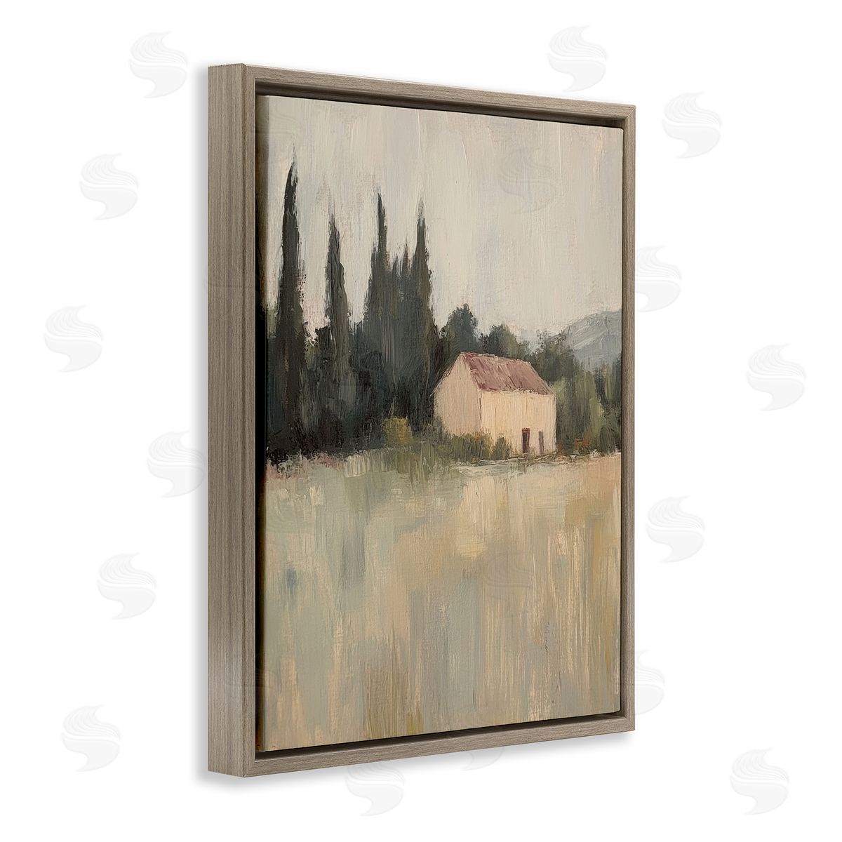 Blended Nature Landscape Brown Floating Frame Canvas Wall Art, Home Decor by Petal Prints Design