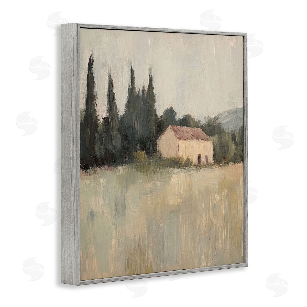 Blended Nature Landscape Grey Frame Print Wall Art, Home Decor by Petal Prints Design