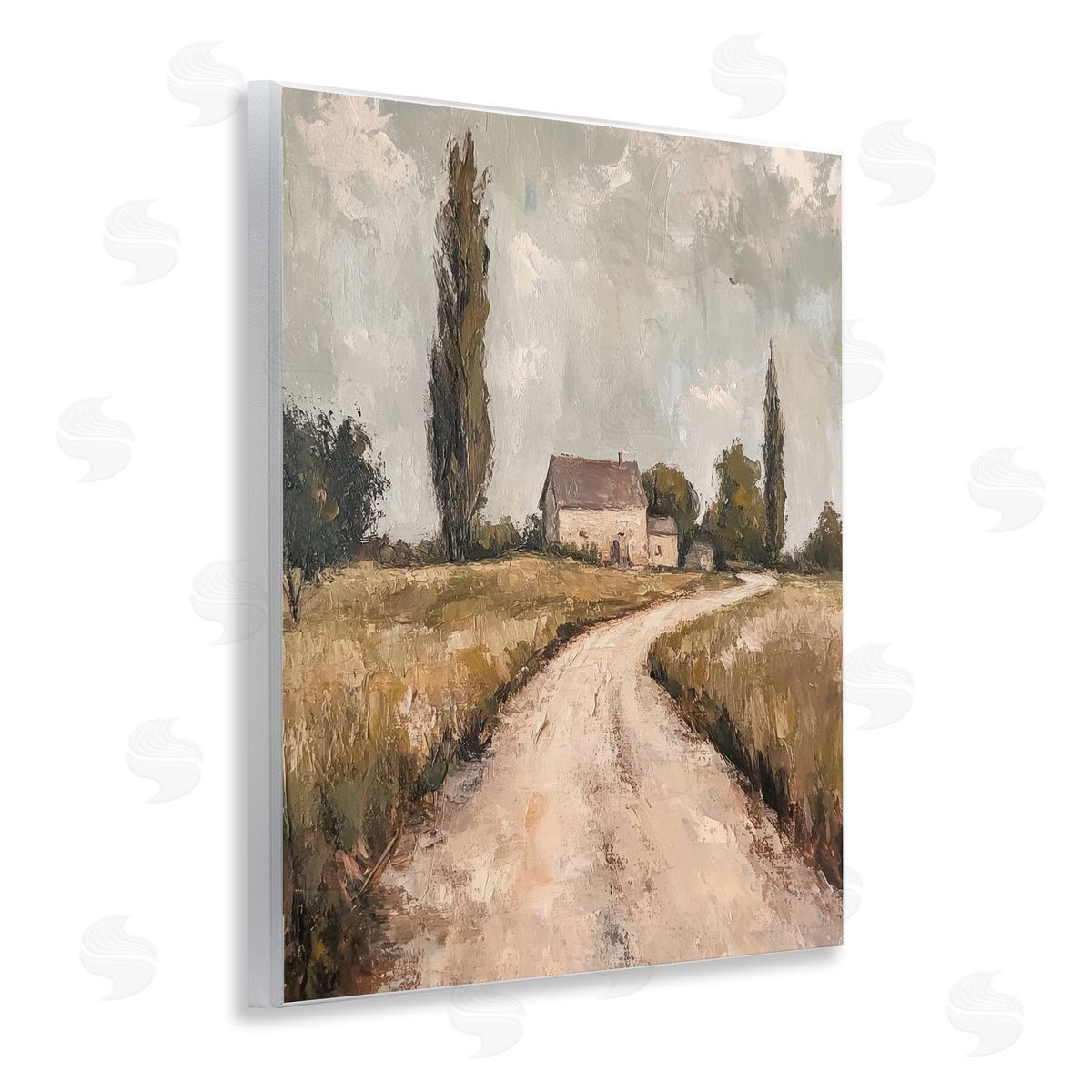 Painterly Quiet Country Wood Plaque Wall Art, Home Decor by Petal Prints Design