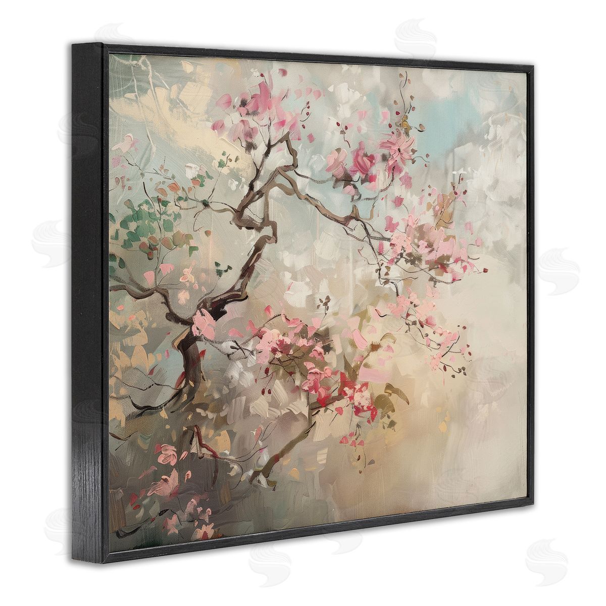 Wild Cherry Blossoms Tree Black Frame Print Wall Art, Home Decor by Arlington Prints
