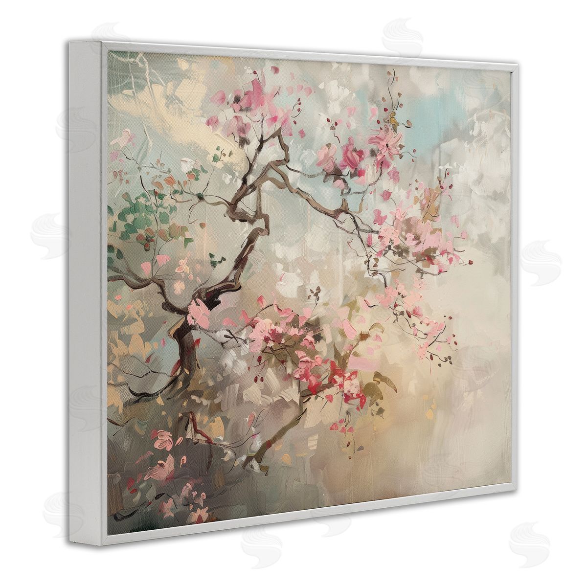 Wild Cherry Blossoms Tree White Frame Print Wall Art, Home Decor by Arlington Prints