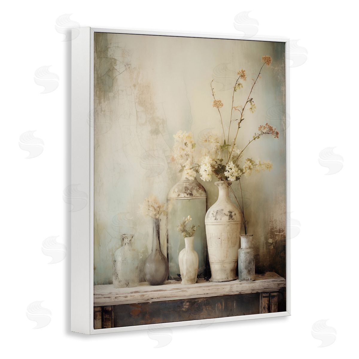 Faded Floral Beauty Still Life White Frame Print Wall Art, Home Decor by Arlington Prints