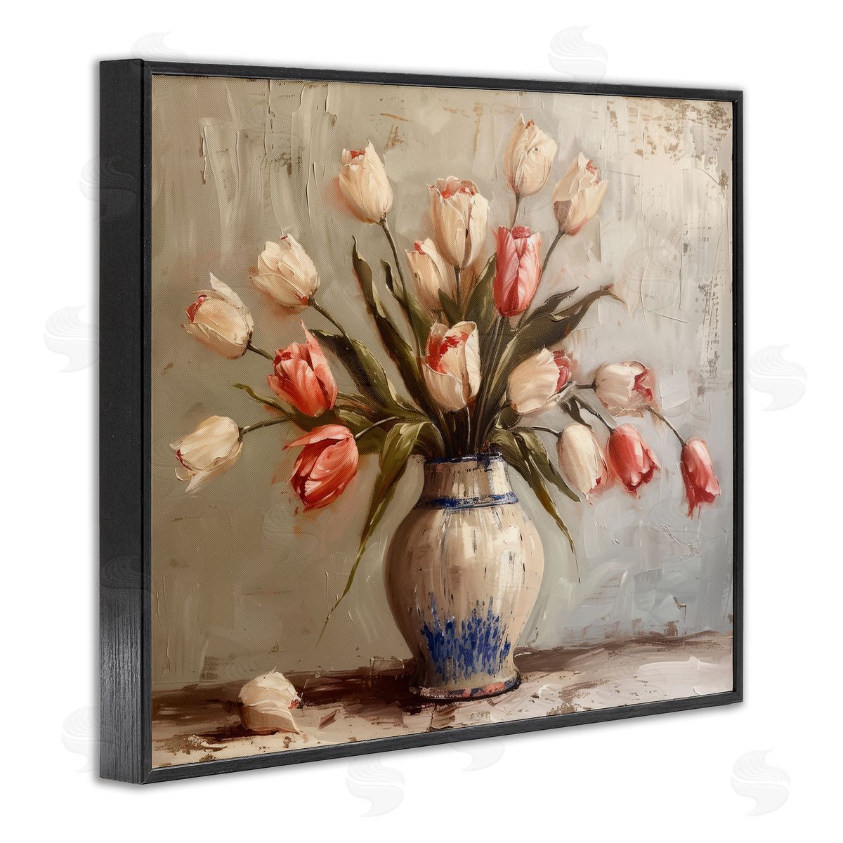 Quiet Spring Tulips Black Frame Print Wall Art, Home Decor by Arlington Prints