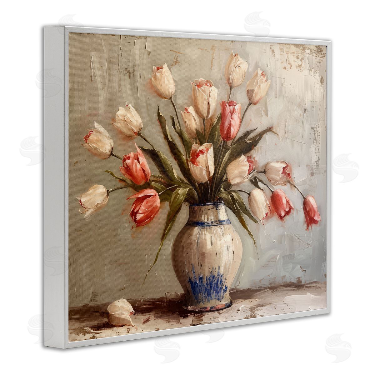 Quiet Spring Tulips White Frame Print Wall Art, Home Decor by Arlington Prints