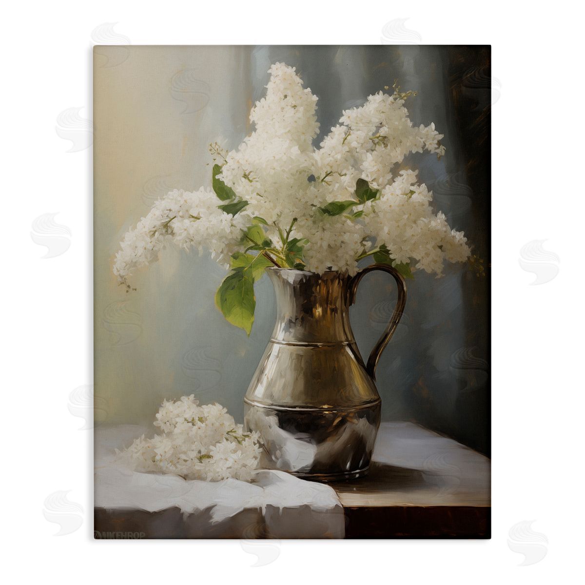 White Lilacs Still Life Canvas Wall Art, Home Decor by Arlington Prints