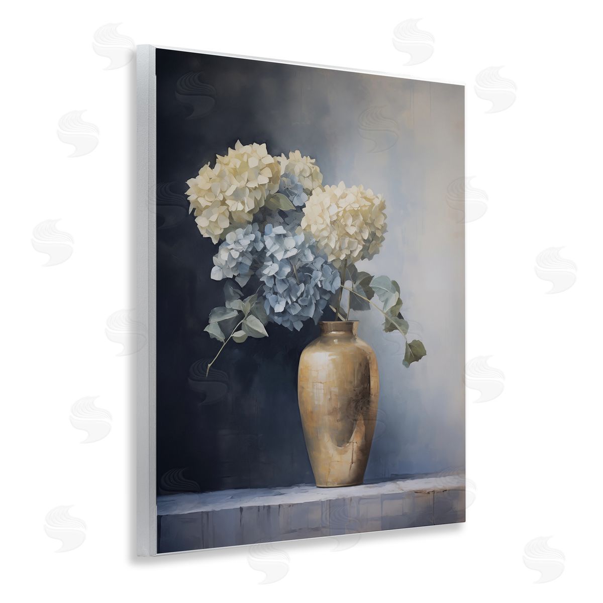 Subtle Hydrangeas in Vase Wood Plaque Wall Art, Home Decor by Arlington Prints