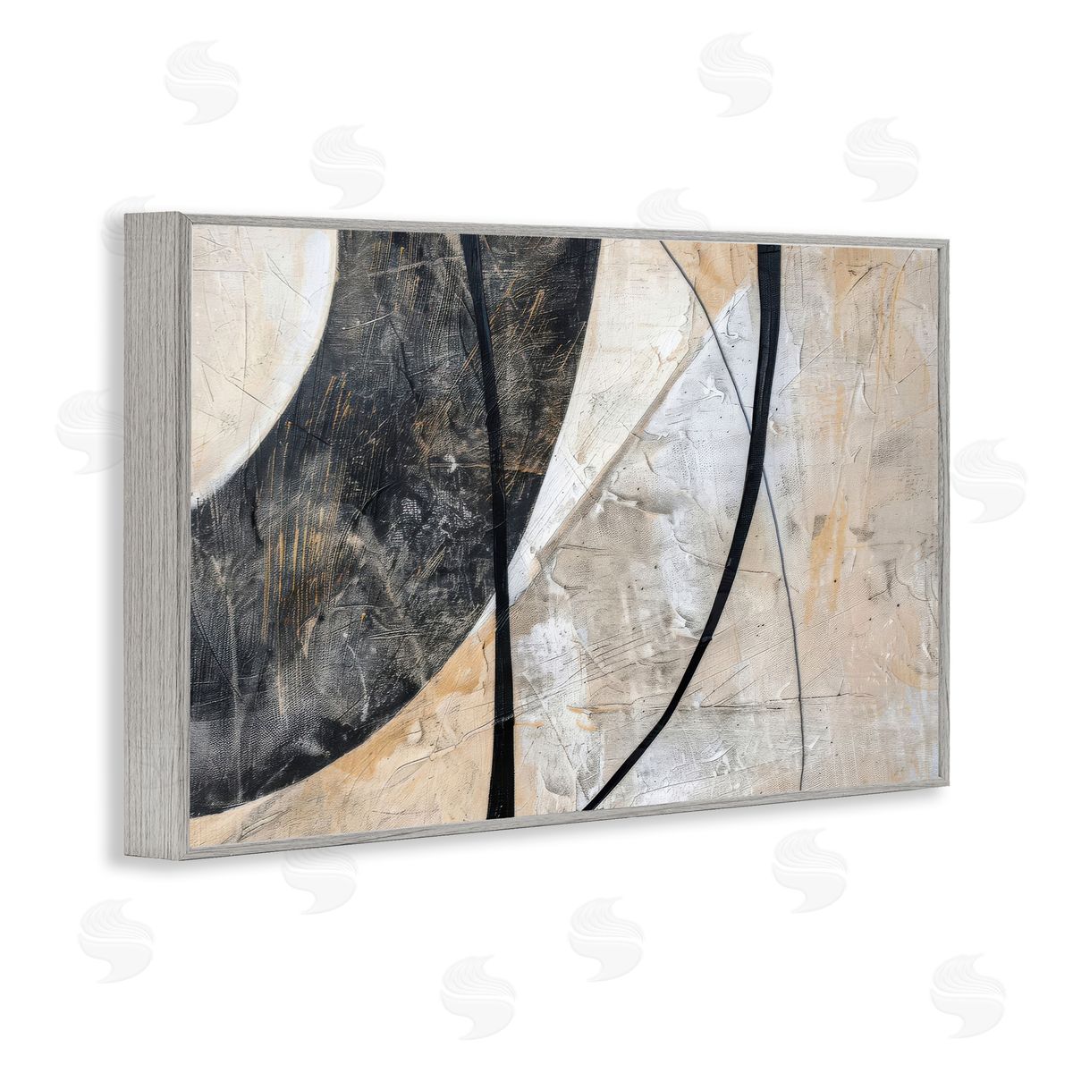 Arched Urban Abstract Grey Frame Print Wall Art, Home Decor by LSR Creative Studio