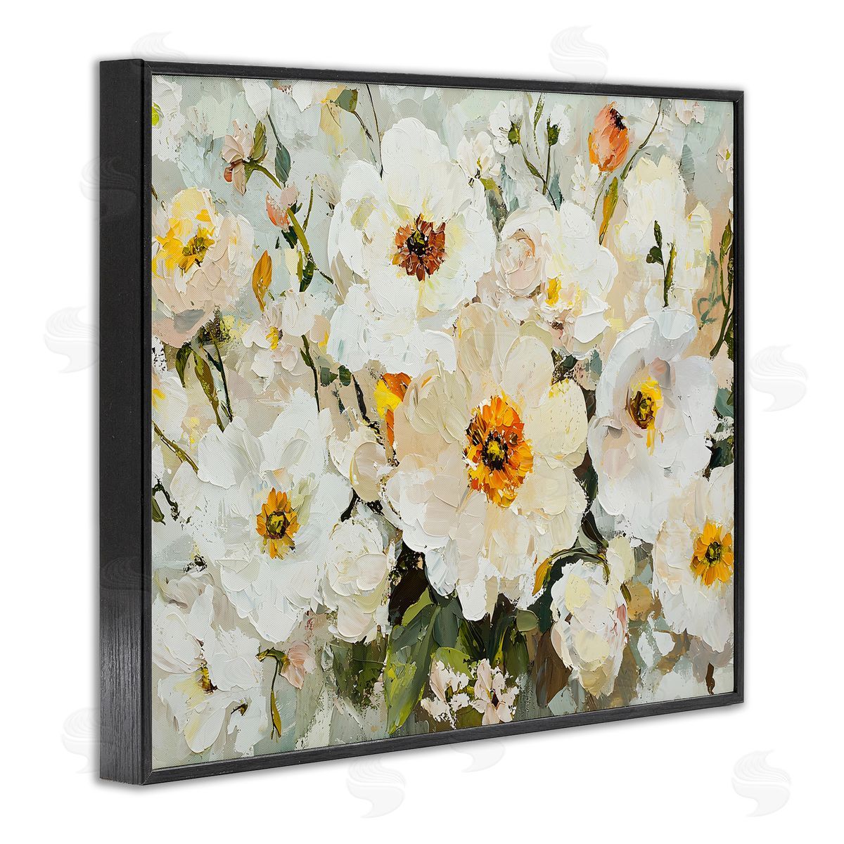 Porcelain Flowers Bundle Black Frame Print Wall Art, Home Decor by Franklyn Gregory