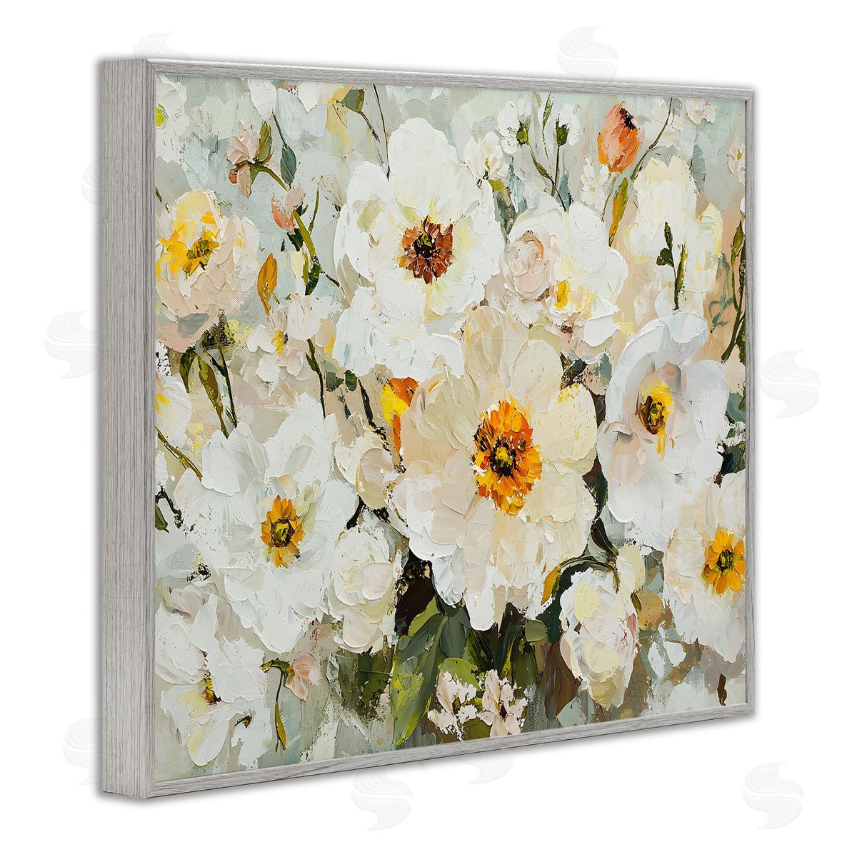Porcelain Flowers Bundle Grey Frame Print Wall Art, Home Decor by Franklyn Gregory