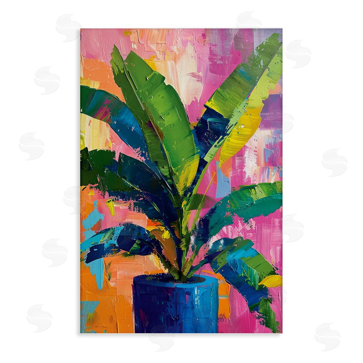 Modern Bright House Plant Canvas Wall Art, Home Decor by LSR Design Studio