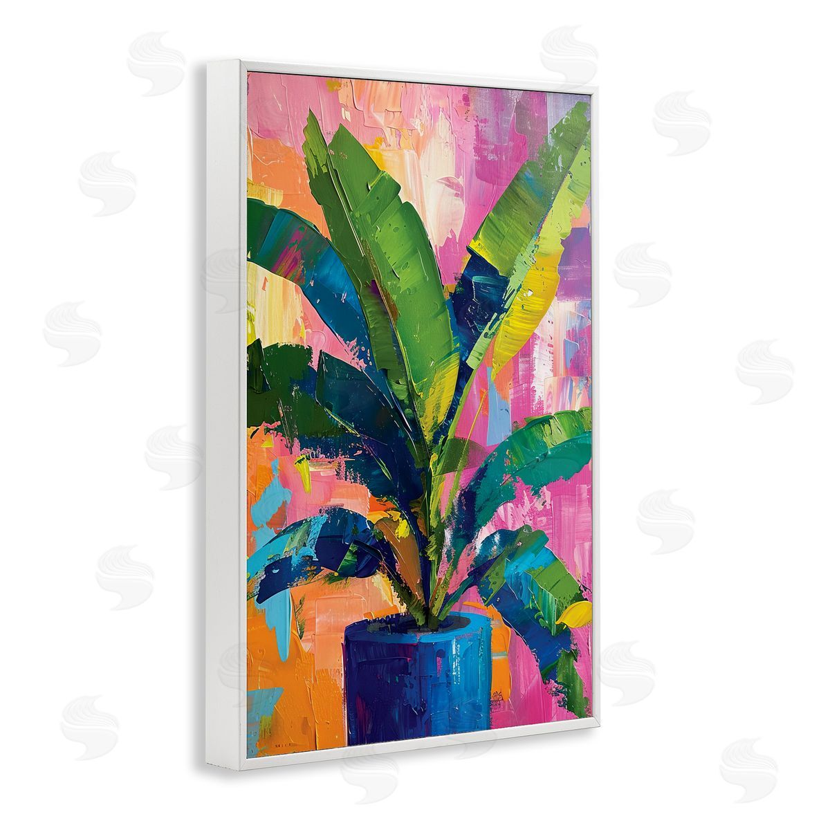 Modern Bright House Plant White Frame Print Wall Art, Home Decor by LSR Design Studio