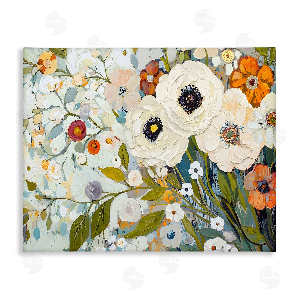 Blooming Round Flowers Arrangement Canvas Wall Art, Home Decor by Franklyn Gregory