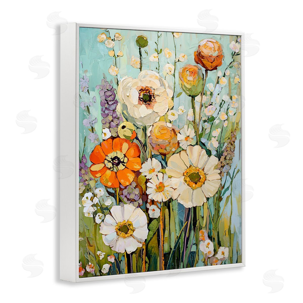 Woodland Inspiration Florals White Frame Print Wall Art, Home Decor by Franklyn Gregory