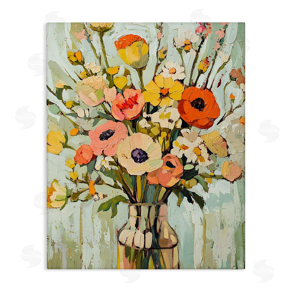 Painterly Bouquet Arrangement Canvas Wall Art, Home Decor by Franklyn Gregory