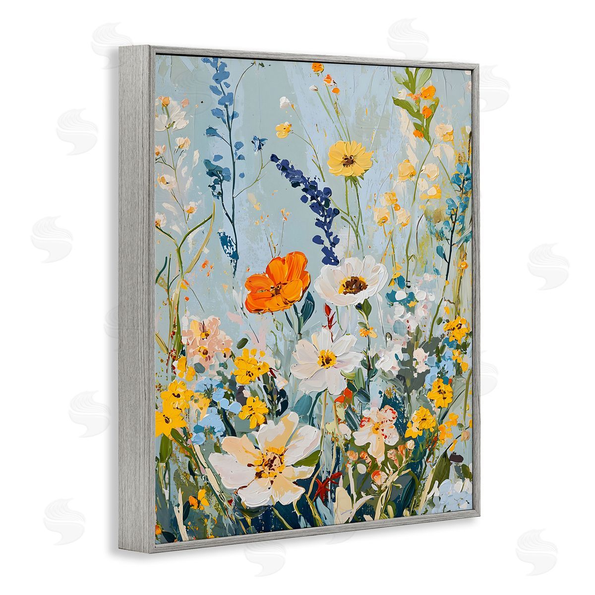 Warm Toned Flowers Grey Frame Print Wall Art, Home Decor by Franklyn Gregory