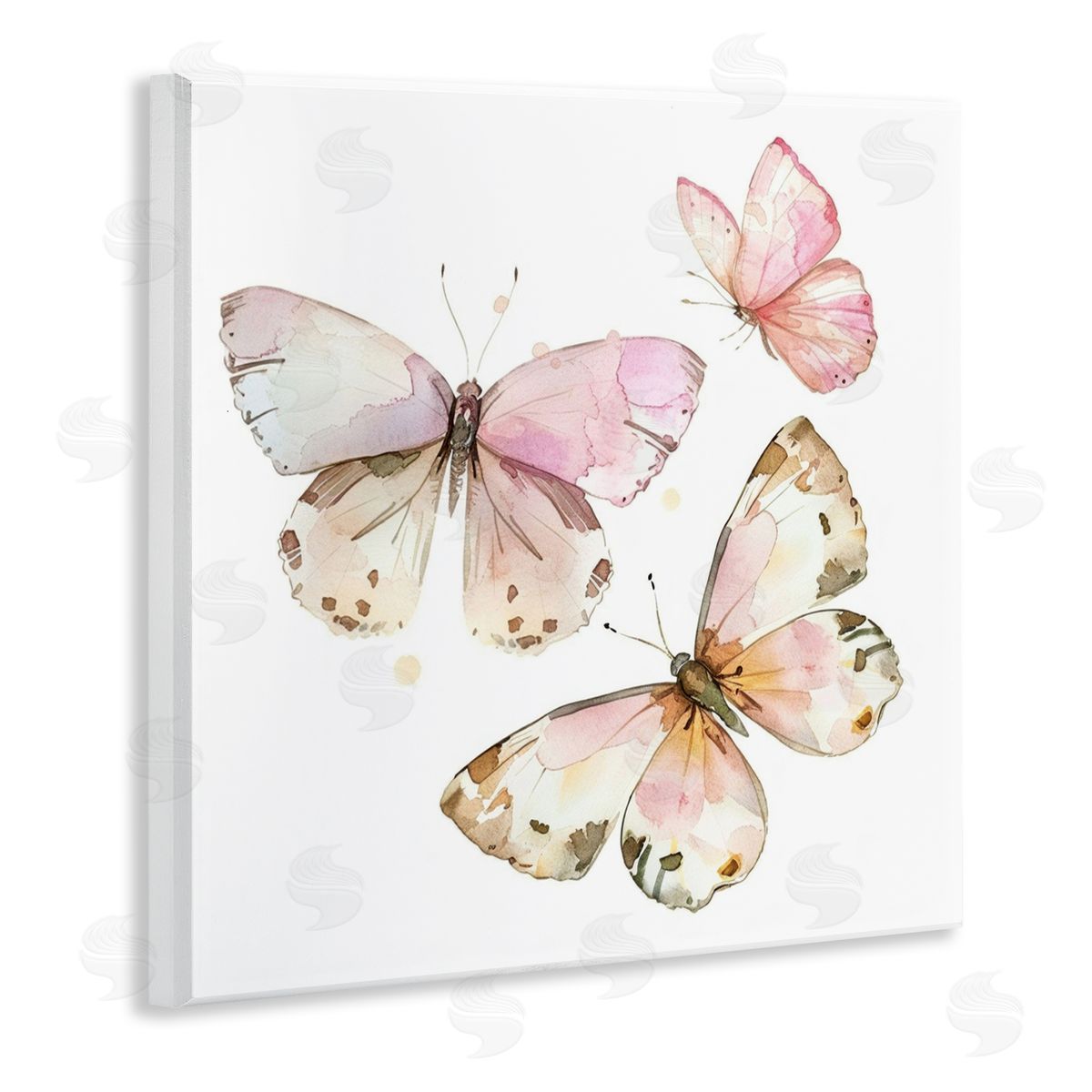 Soft Watercolor Butterfly Trio Wood Plaque Wall Art, Home Decor by LSR Creative Studio