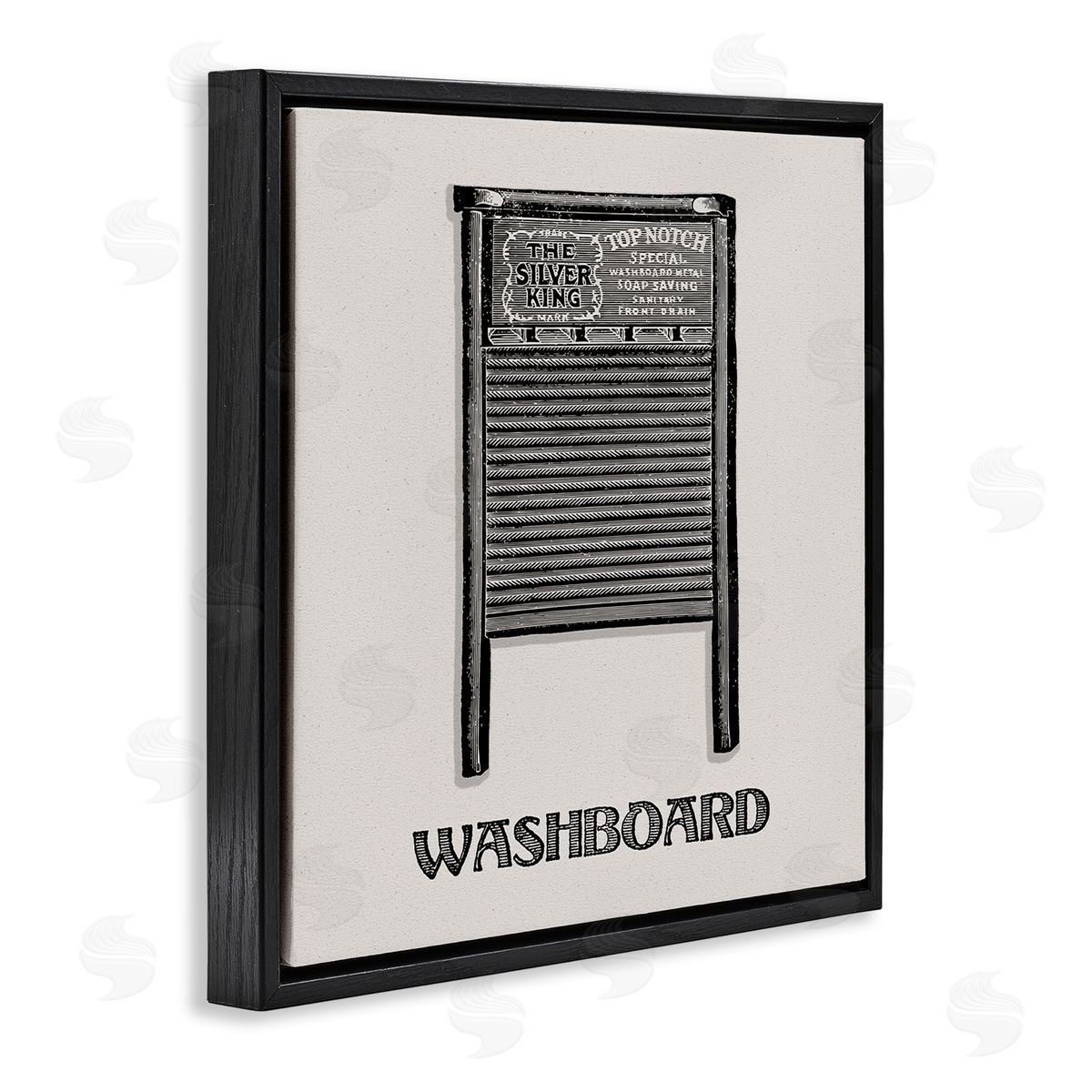 Timeless Antique Washboard Black Floating Frame Canvas Wall Art, Home Decor by Val Rhodes