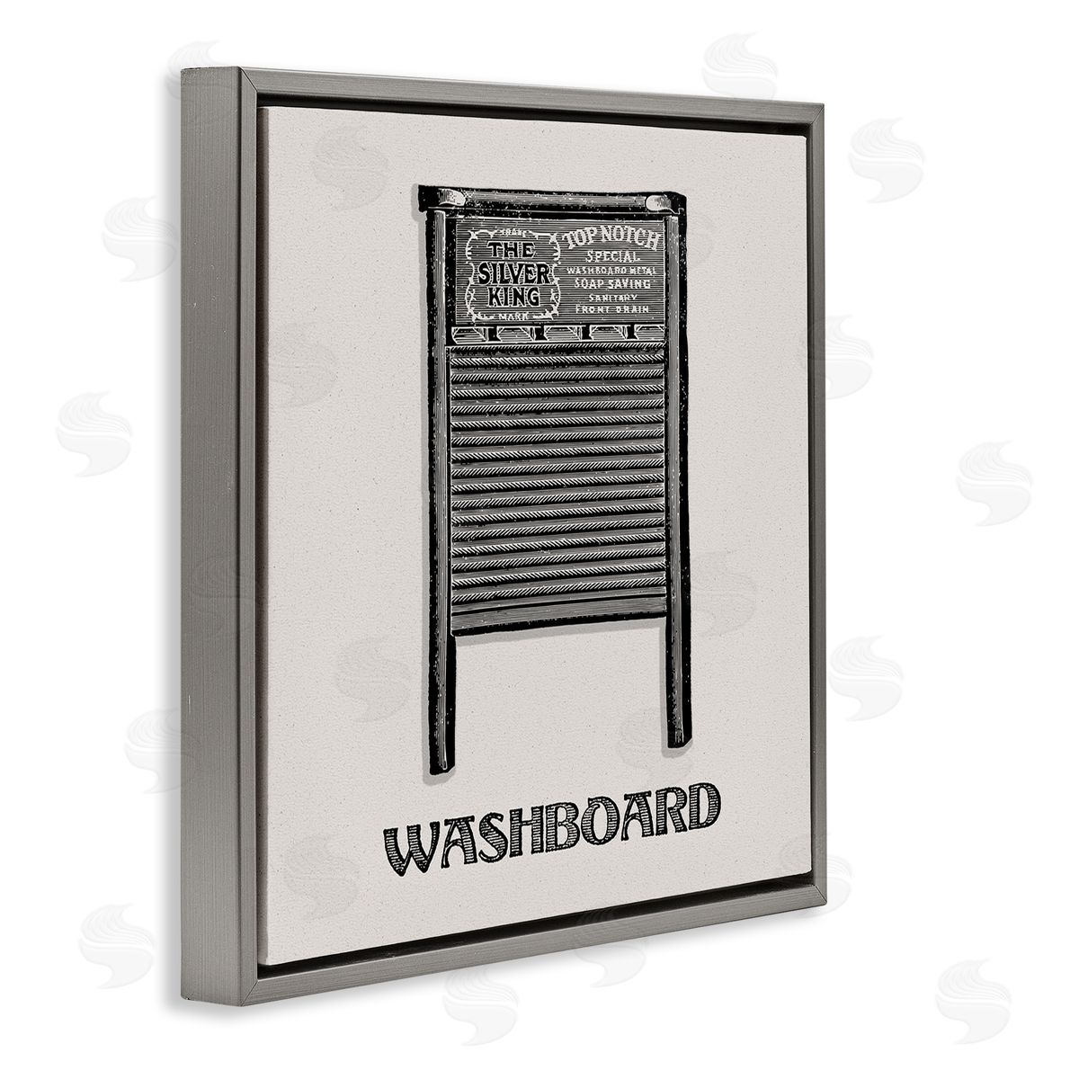 Timeless Antique Washboard Grey Floating Frame Canvas Wall Art, Home Decor by Val Rhodes