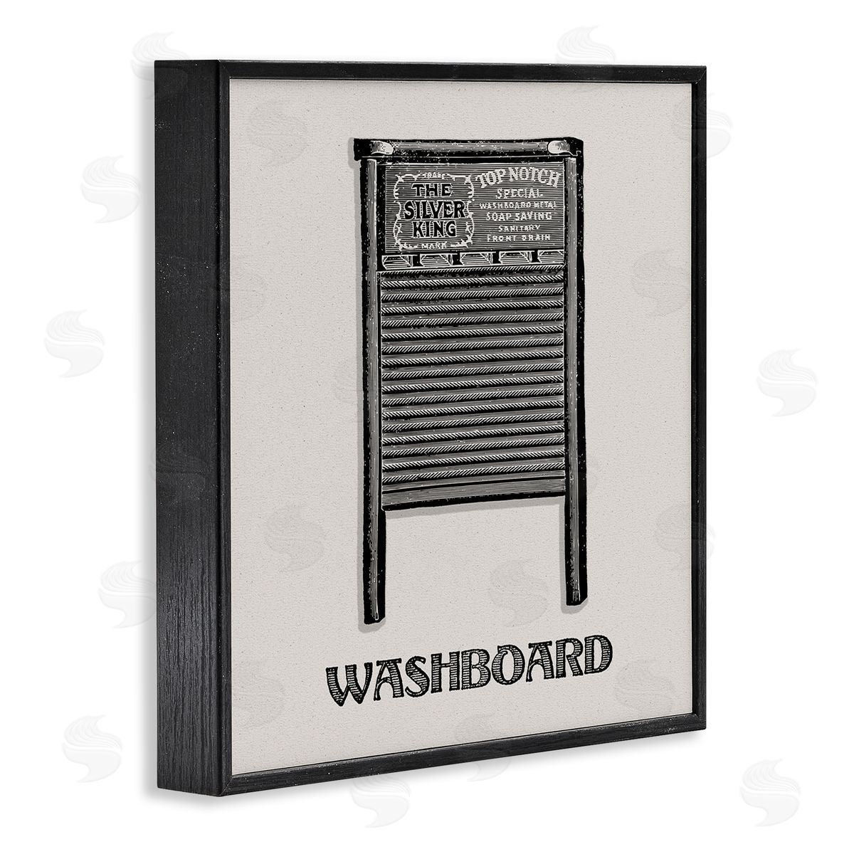 Timeless Antique Washboard Black Frame Print Wall Art, Home Decor by Val Rhodes
