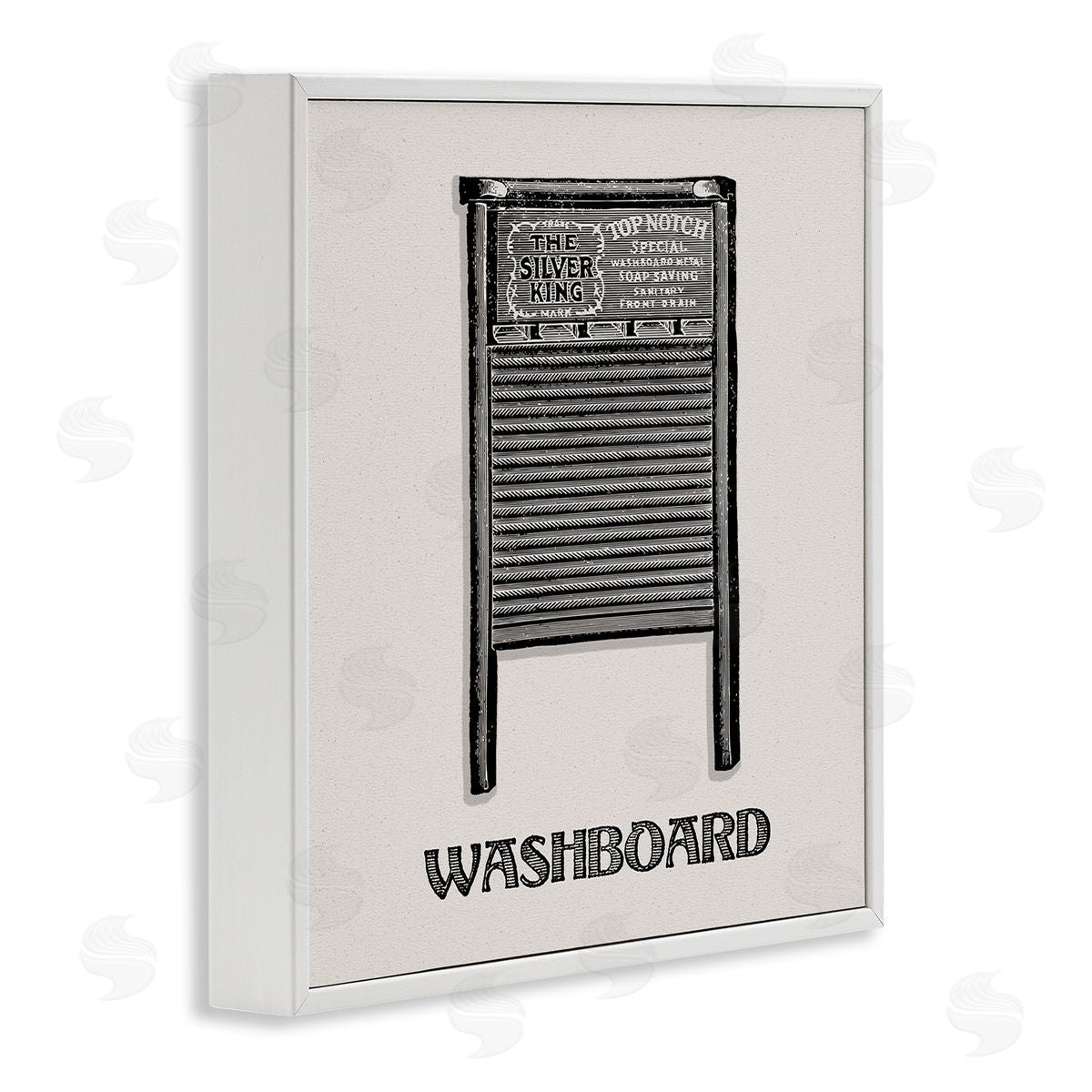 Timeless Antique Washboard White Frame Print Wall Art, Home Decor by Val Rhodes