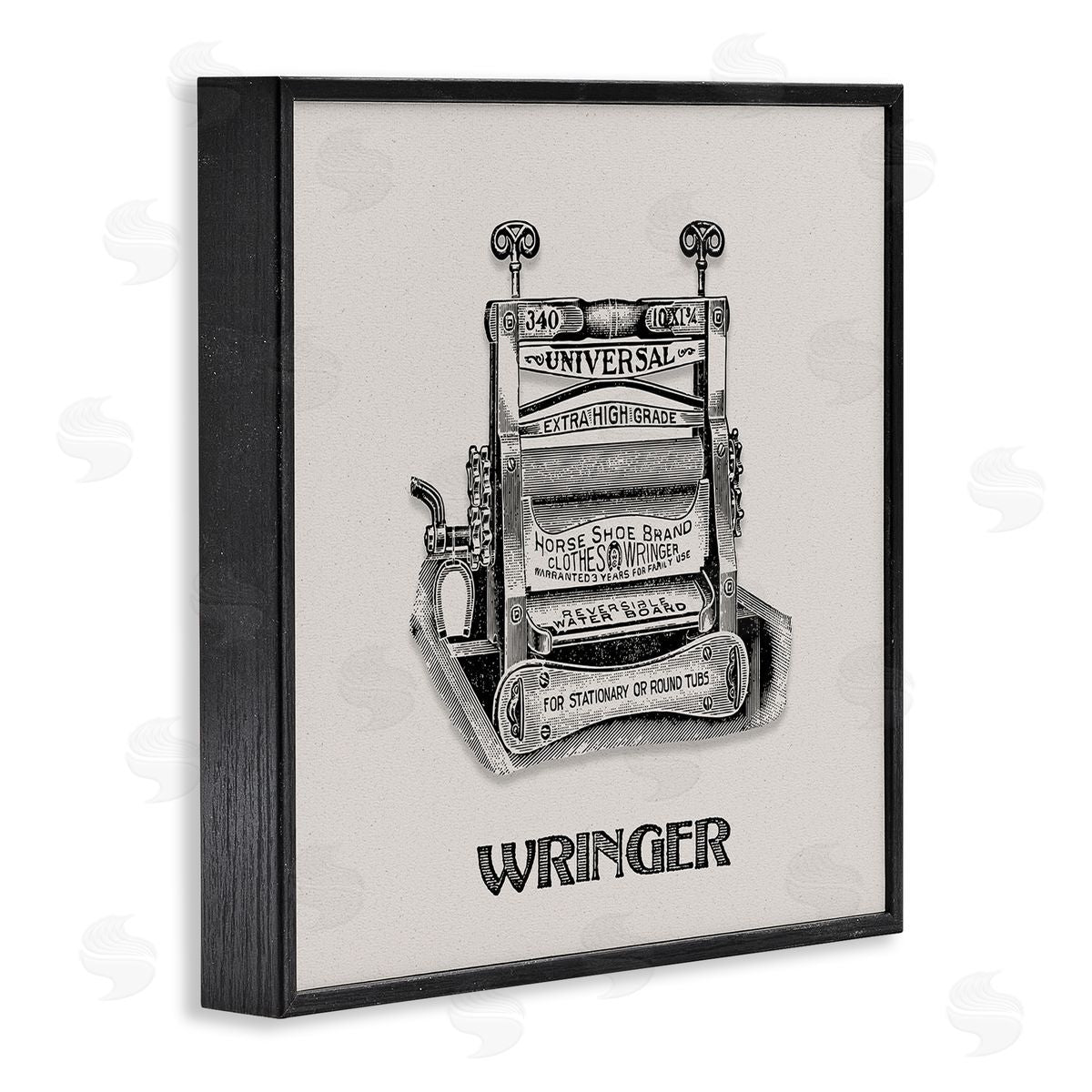 Antique Clothes Wringer Black Frame Print Wall Art, Home Decor by Val Rhodes