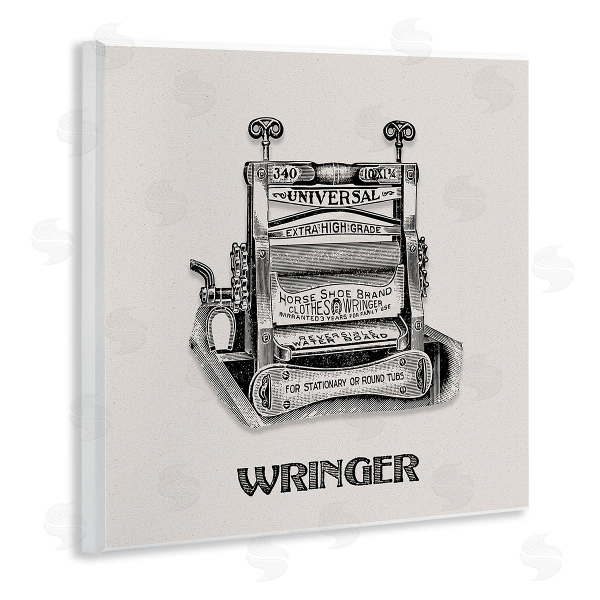 Antique Clothes Wringer Wood Plaque Wall Art, Home Decor by Val Rhodes