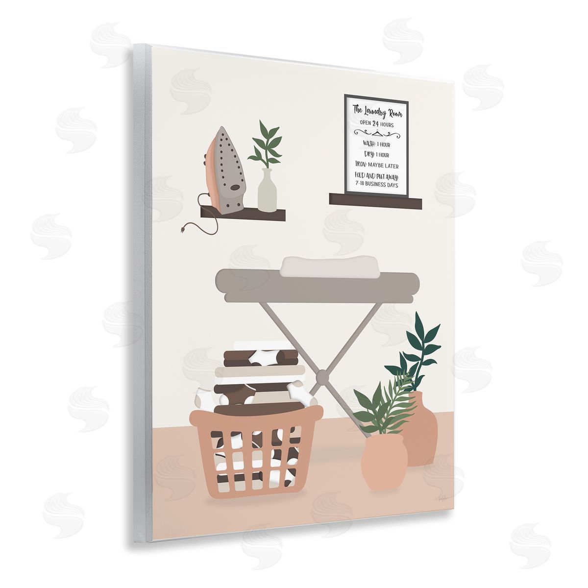 Laundry Rules Modern View Wood Plaque Wall Art, Home Decor by Natalie Carpentieri