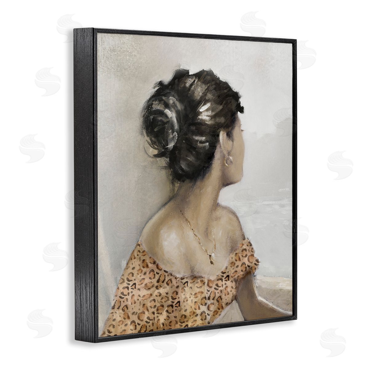 Woman Looking Away Portrait Black Frame Print Wall Art, Home Decor by E. Anthony Orme
