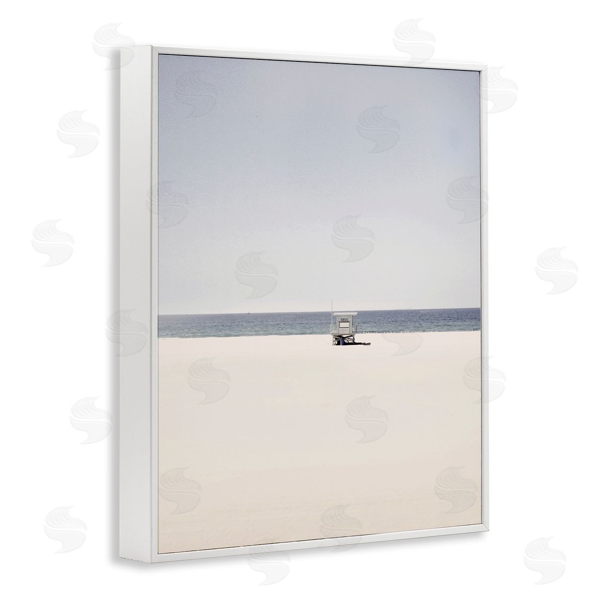 Distant California Beach Hut White Frame Print Wall Art, Home Decor by Gemma Bardot