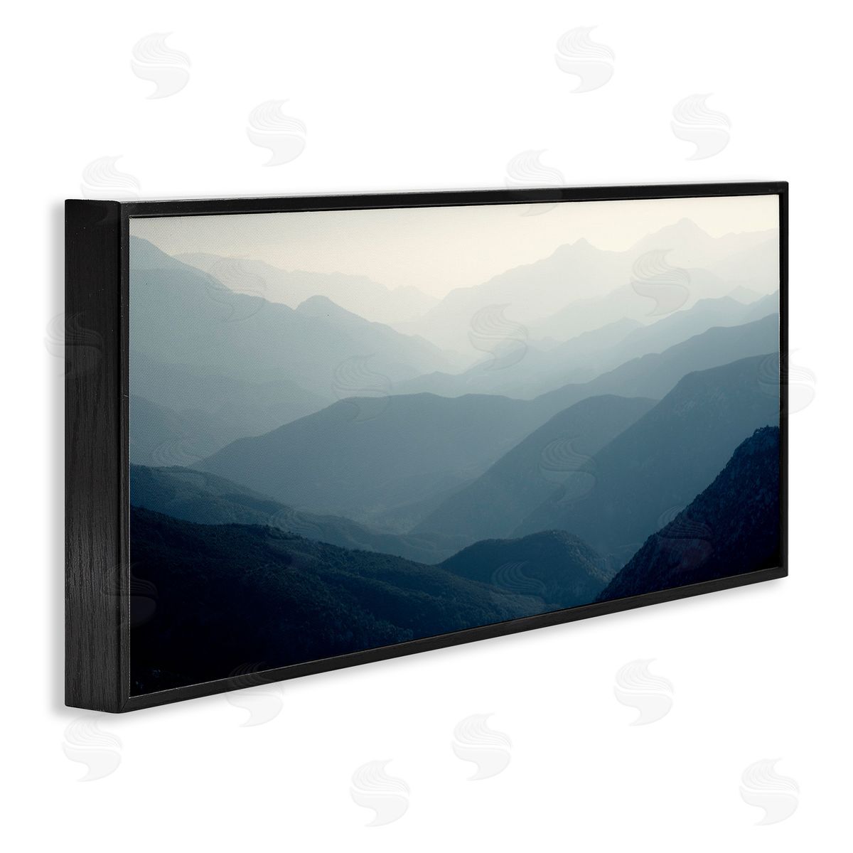 Foggy Blue Mountains Black Frame Print Wall Art, Home Decor by Gemma Bardot