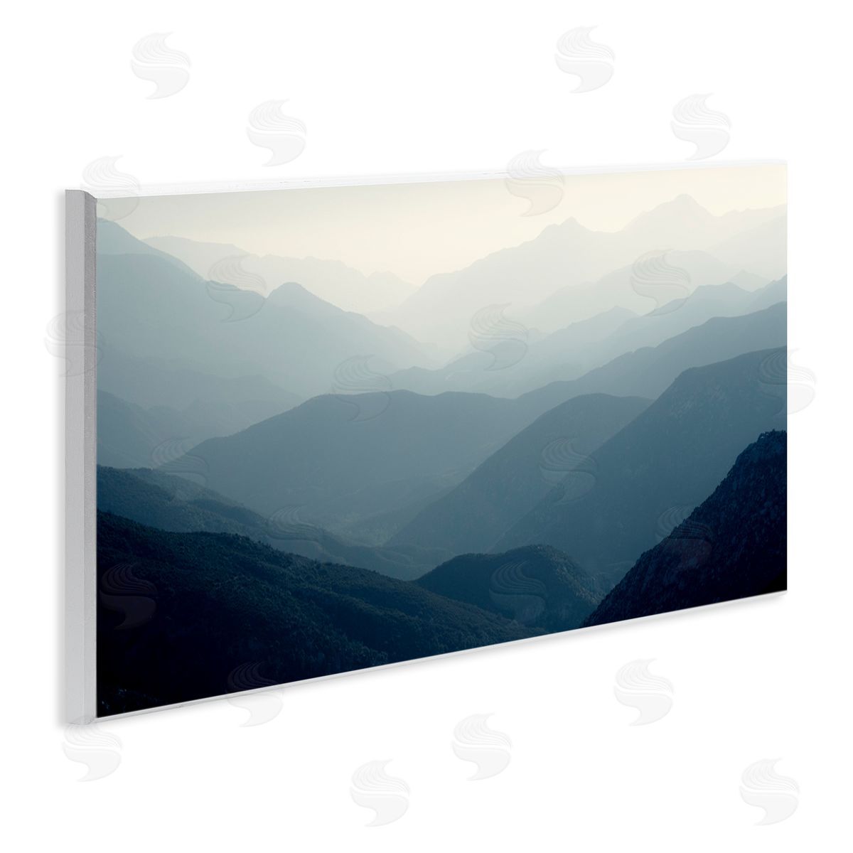 Foggy Blue Mountains Wood Plaque Wall Art, Home Decor by Gemma Bardot