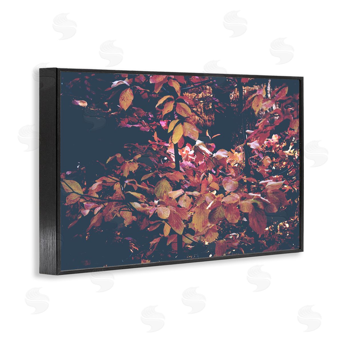 Dusky Forest Leaves Black Frame Print Wall Art, Home Decor by Gemma Bardot