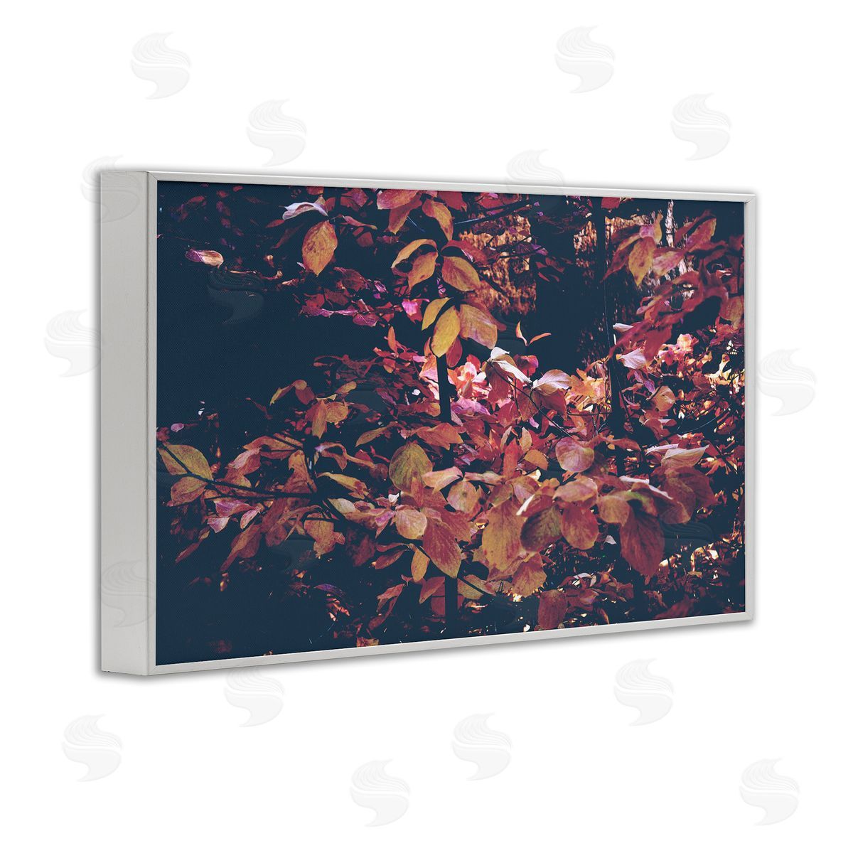 Dusky Forest Leaves White Frame Print Wall Art, Home Decor by Gemma Bardot