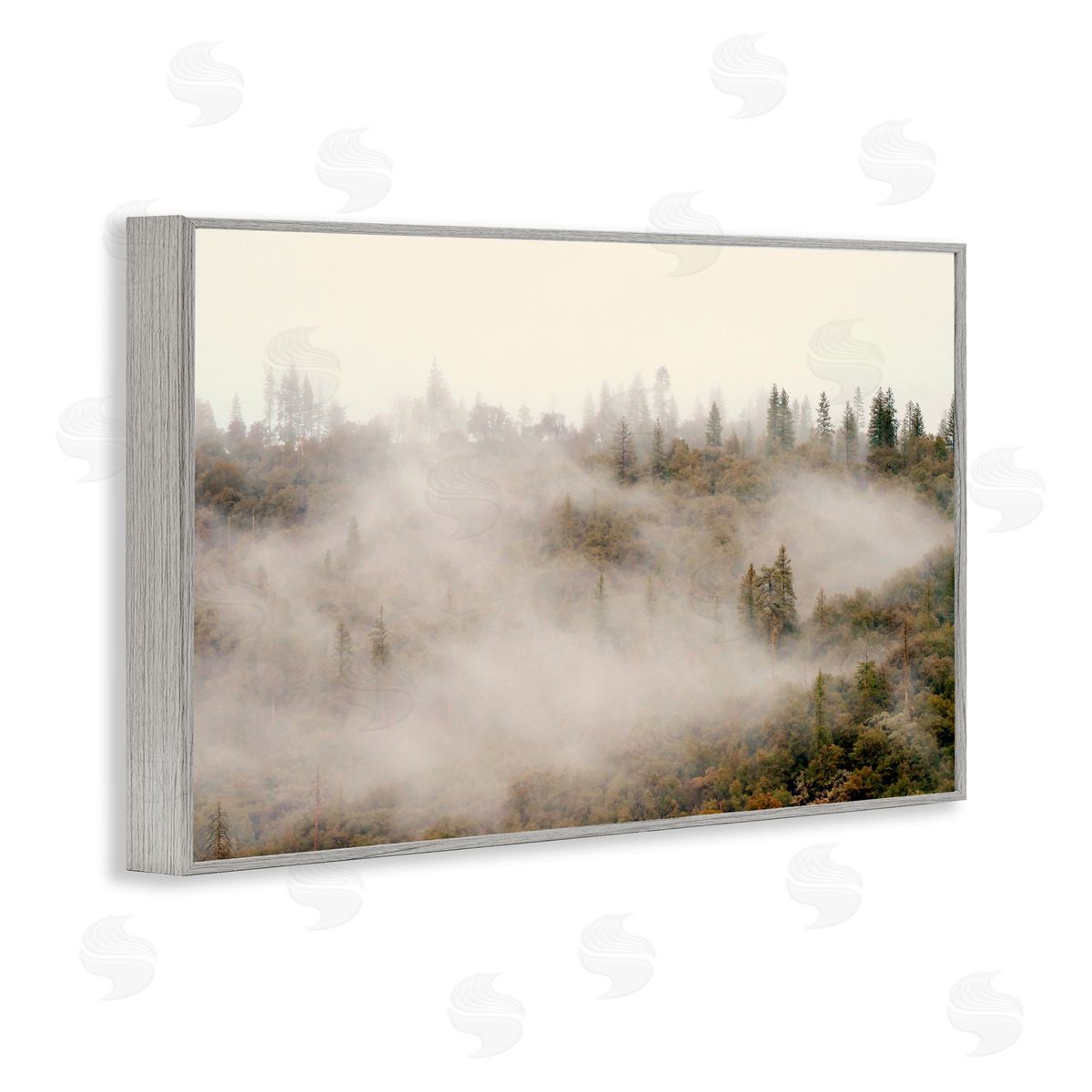 Morning Fog over Trees Grey Frame Print Wall Art, Home Decor by Gemma Bardot
