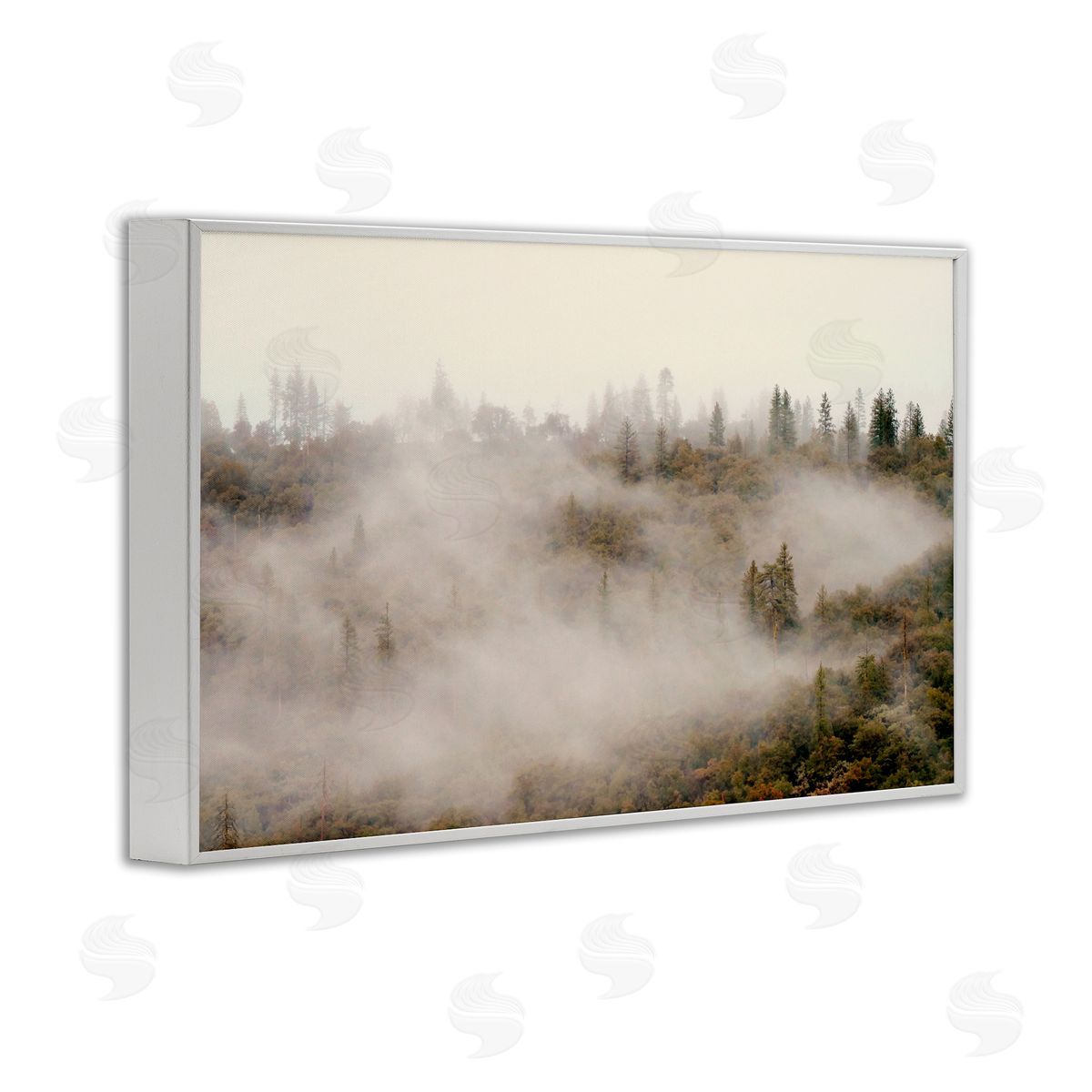 Morning Fog over Trees White Frame Print Wall Art, Home Decor by Gemma Bardot