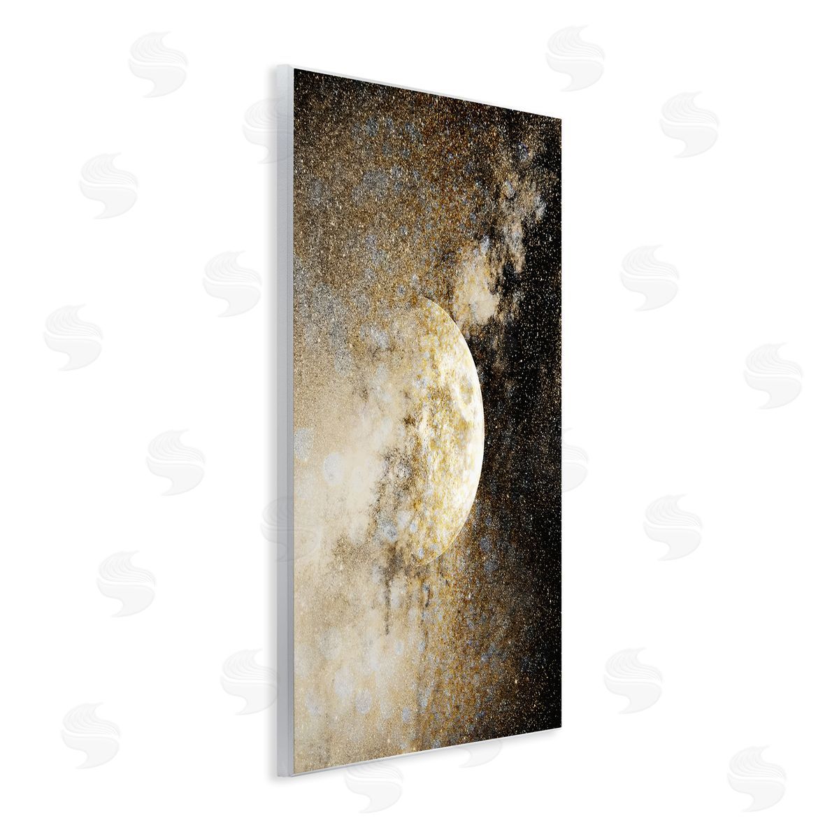 Starry Nebula Full Moon Wood Plaque Wall Art, Home Decor by Gemma Bardot
