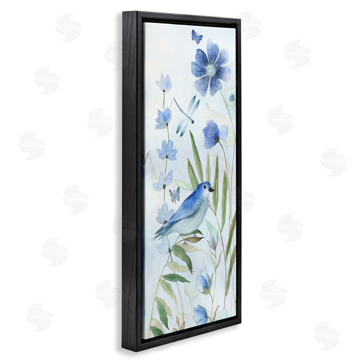 Janet Tava Cottage Botanicals & Blue Bird Canvas Wall Art Print