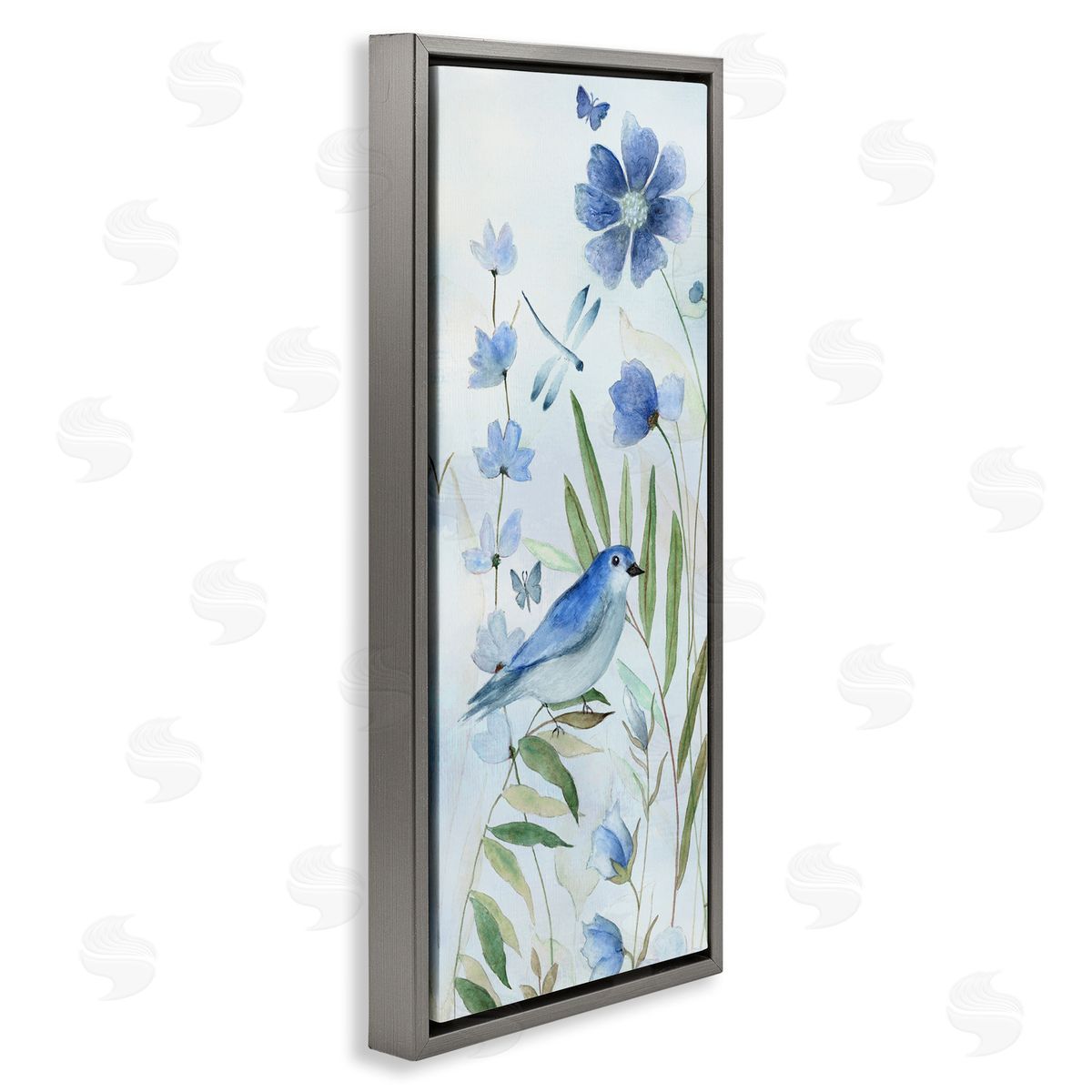 Janet Tava Cottage Botanicals & Blue Bird Canvas Wall Art Print
