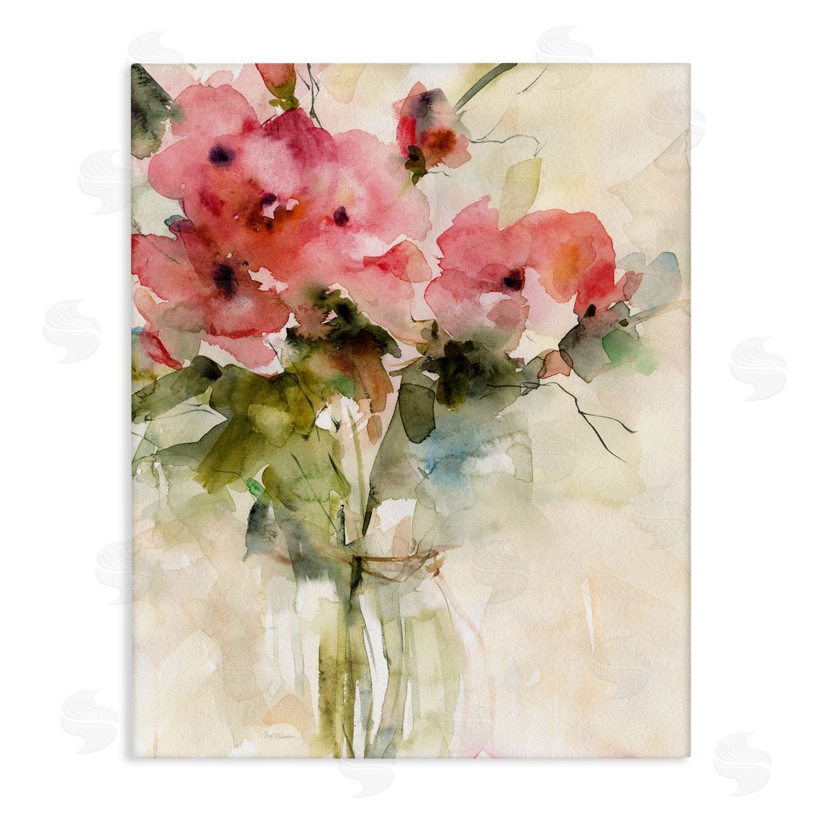 Carol Robinson Abstract Blended Pink Bouquet Canvas Wall Art Print