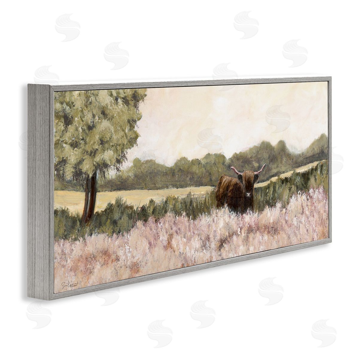 Soulspeak & Sawdust Dappled Country Meadow with Cattle Canvas Wall Art Print