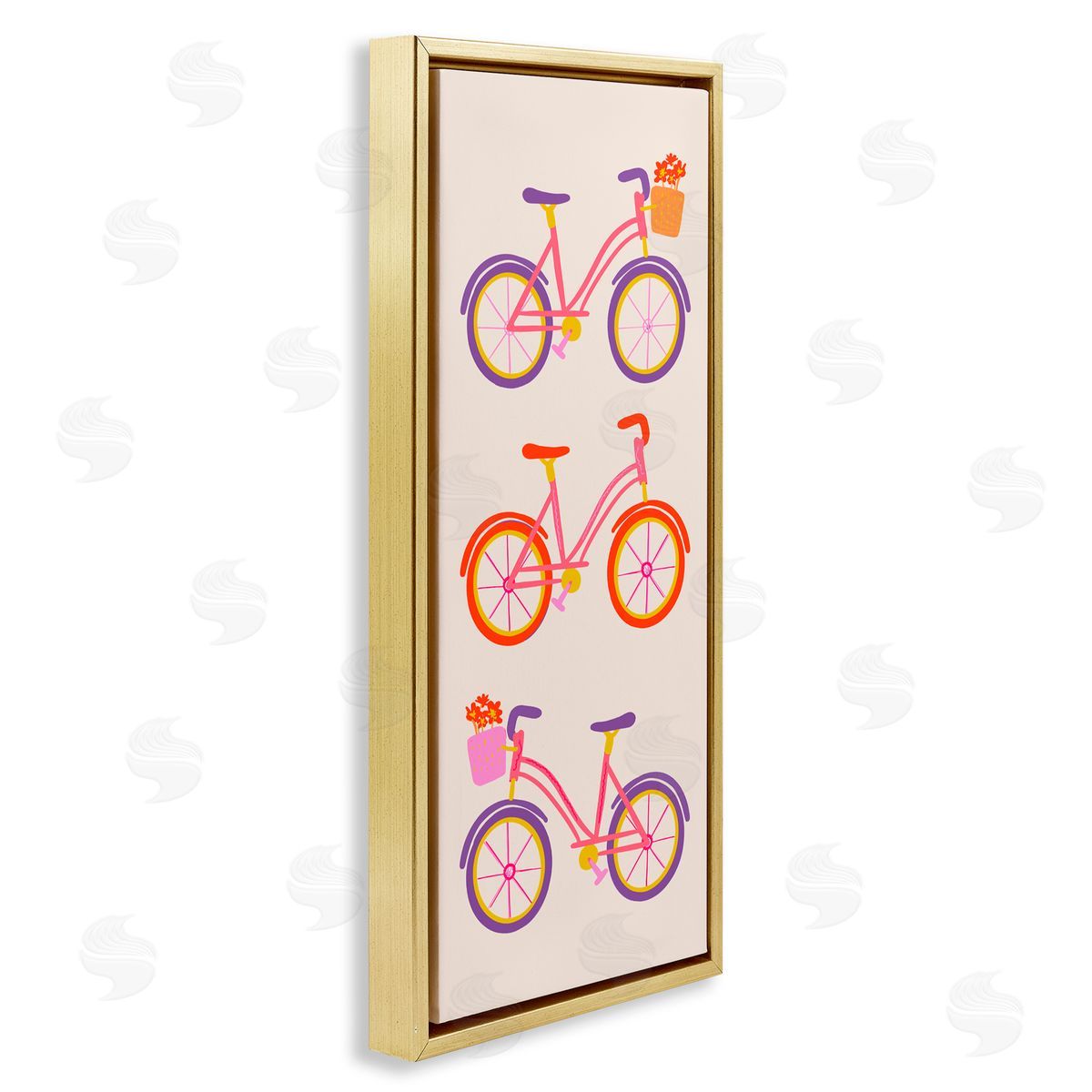 Dina Riddle Bright Bikes Bicycle Trio Canvas Wall Art Print