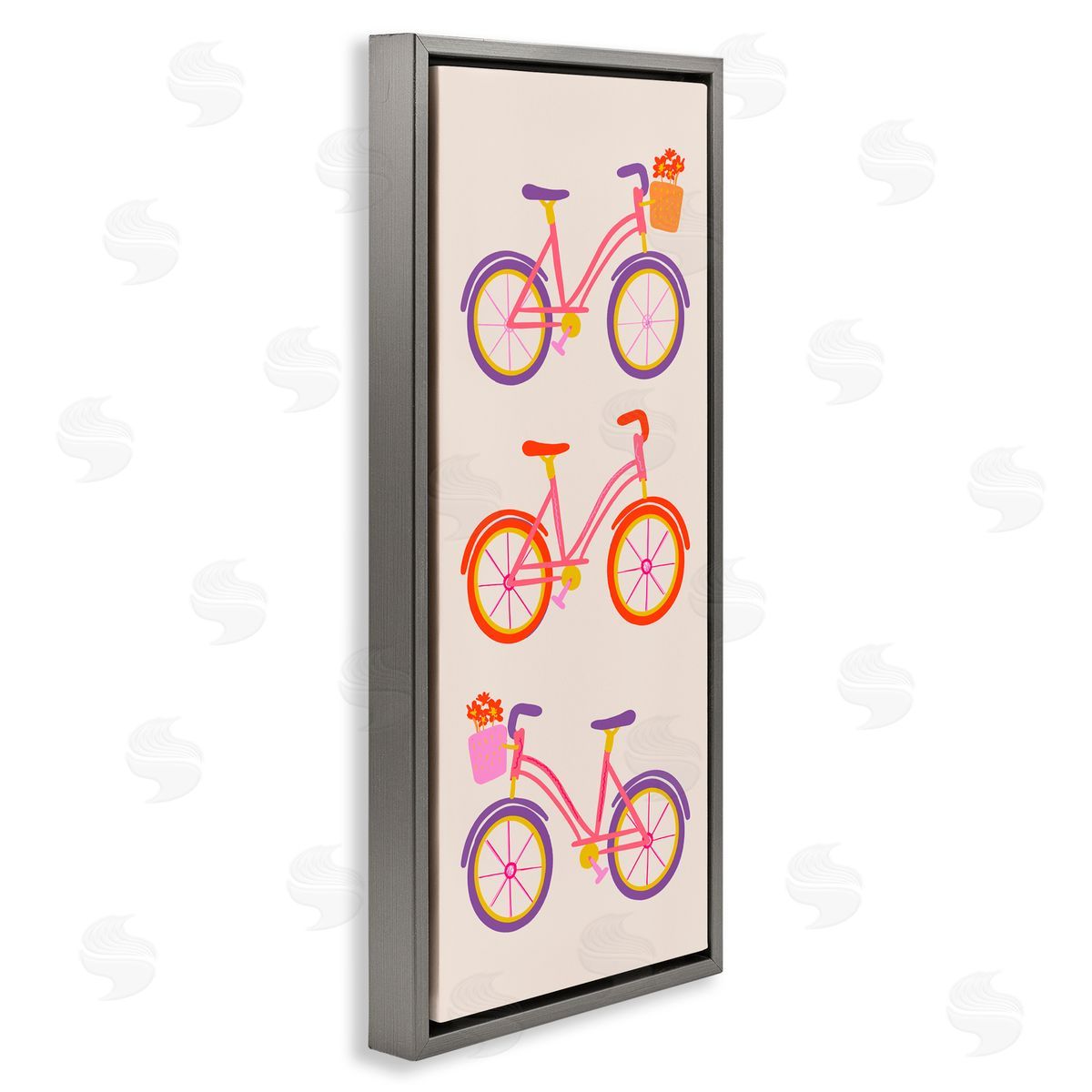 Dina Riddle Bright Bikes Bicycle Trio Canvas Wall Art Print