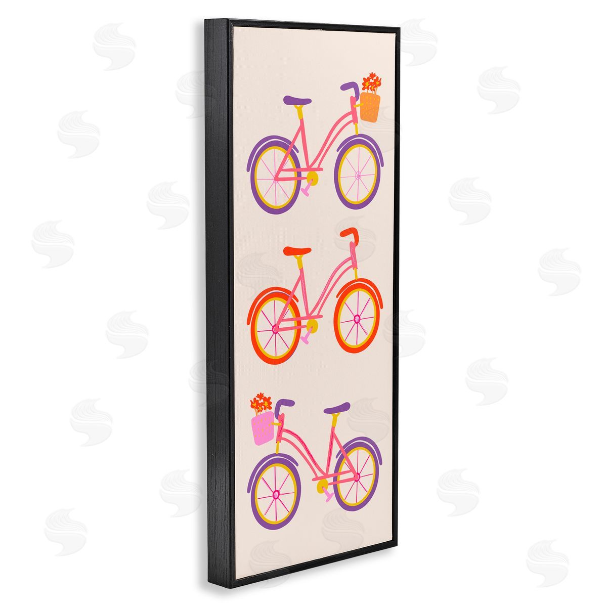 Dina Riddle Bright Bikes Bicycle Trio Canvas Wall Art Print